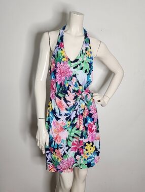 Tommy Bahama Halter Dress Women's S Tropical Floral